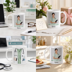 Best Nurse Ever Personalized Photo Coffee Mug