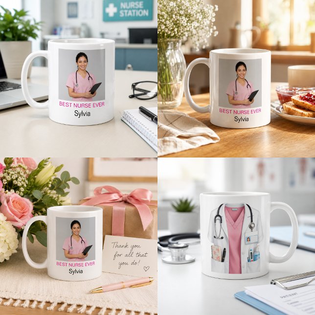Best Nurse Ever Personalized Photo Coffee Mug (Best Nurse Ever Personalized Photo Coffee Mug)