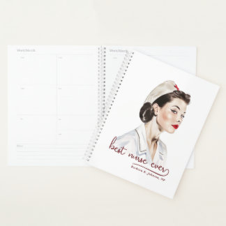 Best Nurse Ever Retro Vintage Add Your Name Planner