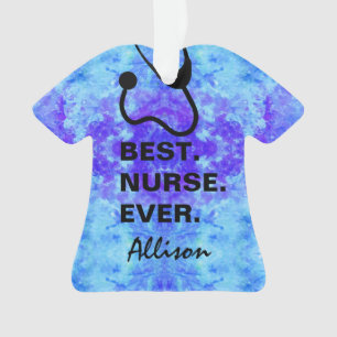 Best Nurse Ever Stethoscope Scrub Top Personalized Ornament