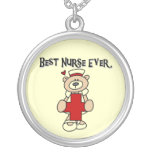 Best Nurse Ever Tshirts and Gifts Silver Plated Necklace