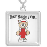 Best Nurse Ever Tshirts and Gifts Silver Plated Necklace