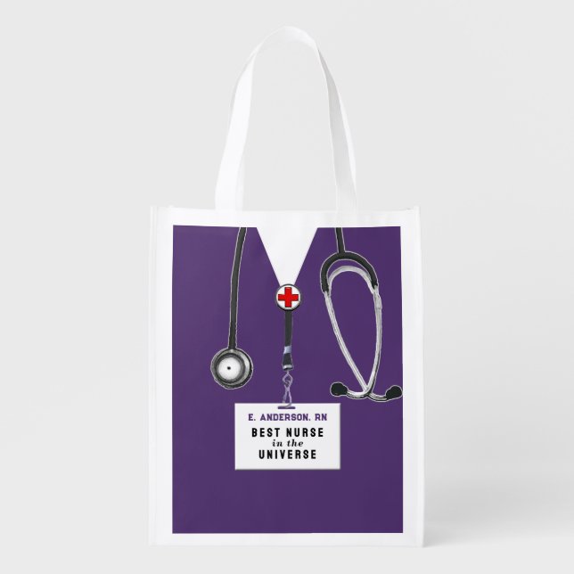 Best Nurse Gift Bag Grocery Bag (Front)