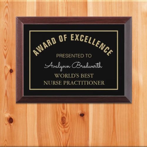Best Nurse Practitioner Award Plaque