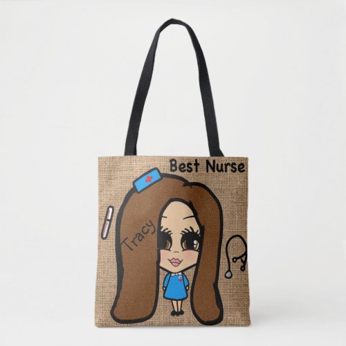 Best Nurse Tote - Personalized Caricature Named