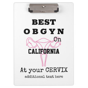 Best OBGYN on Town/City Gynecologist Obstetrician Clipboard