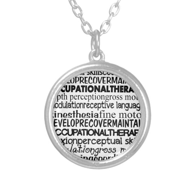 Best Occupational Therapy Gifts Silver Plated Necklace (Front)