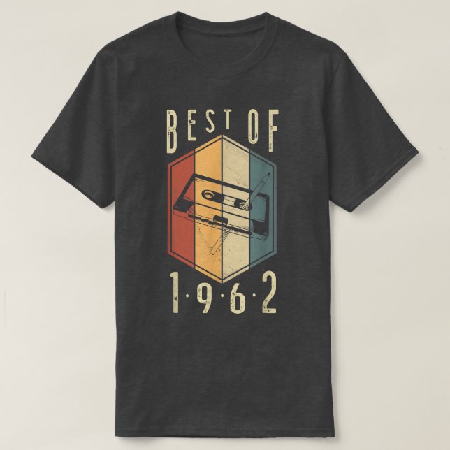 Best Of 1962 60 Year Old Gifts Cassette Tape 60th  T-Shirt (Design Front)