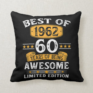 Best Of 1962 60 Years Old Gifts 60th Birthday Throw Pillow