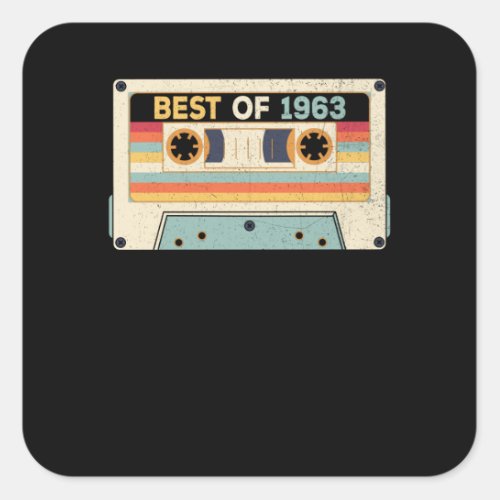 Best Of 1963 Birthday Cassette Tape Square Sticker