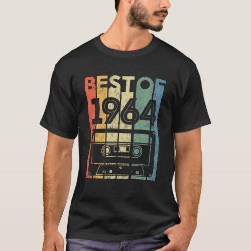 Best Of 1964 58 Year Old Gifts Cassette Tape 58Th T_Shirt