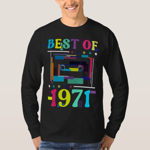 Best Of 1971 Birthday Retro Birth Year Cassette Ta T_Shirt