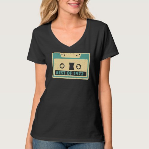 Best Of 1972  Cassette Tape Player Vintage Retro   T_Shirt
