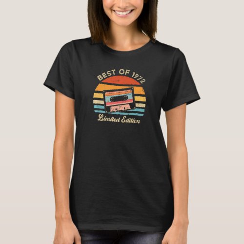 Best Of 1972 Retro Birthday Party Outfit Cassette  T_Shirt
