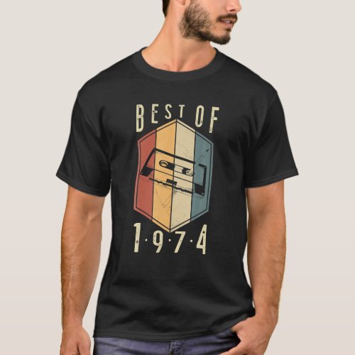 Best Of 1974 50 Year Old Gifts Cassette Tape 50th T_Shirt