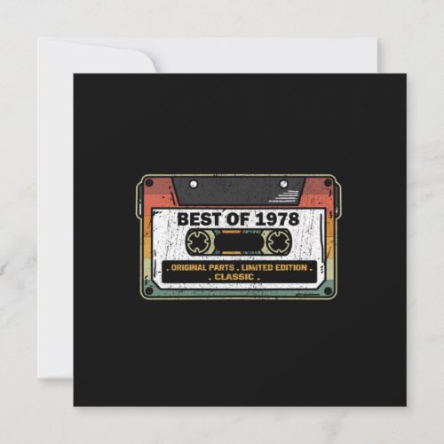 Best Of 1978 Vintage Cassette Funny Birthday Gift Invitation