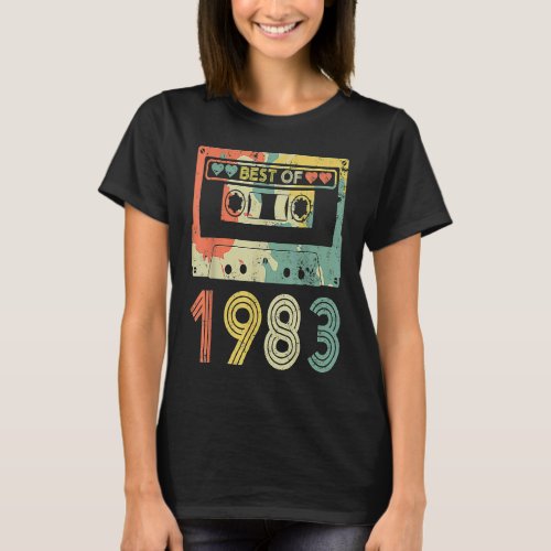 Best Of 1983 Cassette Tapes Men Women 40 Years Old T_Shirt