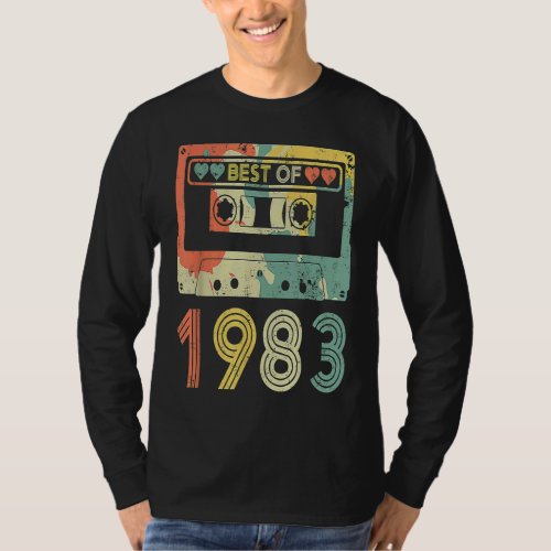 Best Of 1983 Cassette Tapes Men Women 40 Years Old T_Shirt