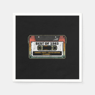 Best Of 1983 Vintage Cassette Funny Birthday Gift Napkins