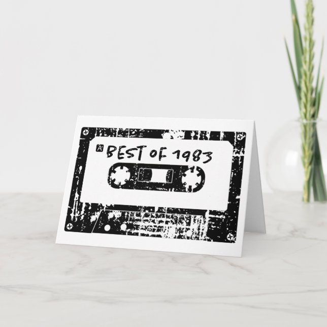 Best Of 1983 Vintage Cassette Mix Tape Birthday Card (Front)