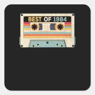 Best Of 1984 Birthday Cassette Tape Square Sticker