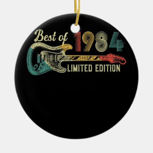 Best of 1984 Limited Edition Guitarist 38 Year Ceramic Ornament