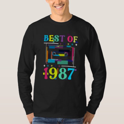 Best Of 1987 Birthday Retro Birth Year Cassette Ta T_Shirt