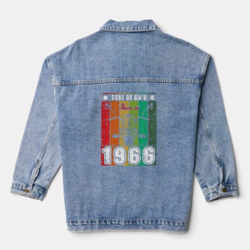 Best Of 60s Born In 1966 Classic Motorcycle Birth Denim Jacket