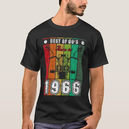 Best Of 60s Born In 1966 Classic Motorcycle Birth T_Shirt