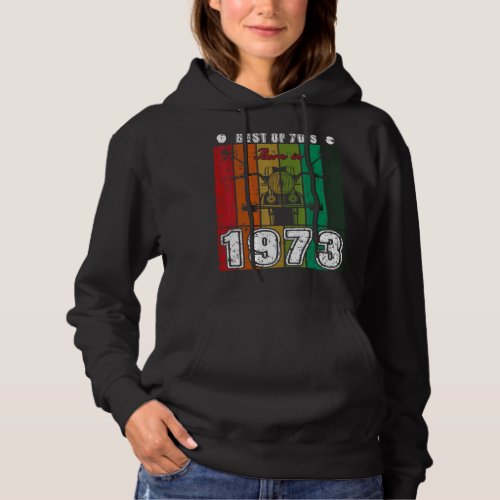 Best Of 70s Born In 1973 Classic Motorcycle Birth Hoodie
