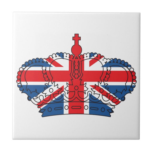Best of British, Crown, Union Jack Ceramic Tile (Front)