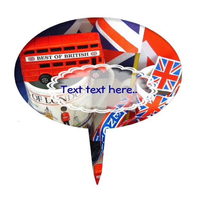 Best of British Souvenirs Cake Topper (Front)