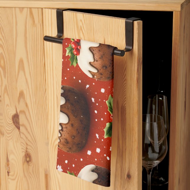 Best of Christmas pudding holiday tea towel (Thirds Fold)