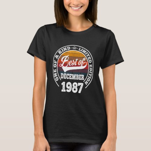 Best Of December 1987 35th Birthday  For 35 Years  T_Shirt