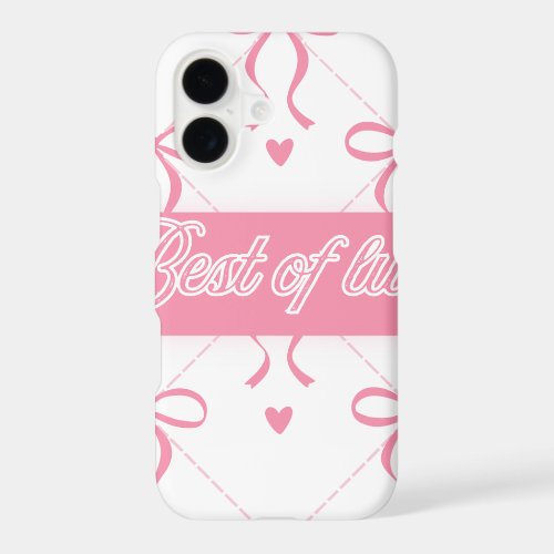 "Best of Luck" Aesthetic Pink Ribbon Phone Case