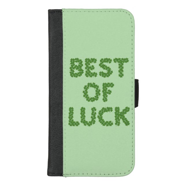 Best of Luck Clovers Greeting iPhone Wallet Case (Front)