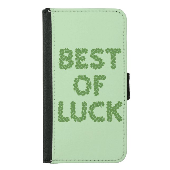 Best of Luck Clovers Greeting Samsung Galaxy Wallet Case (Front)