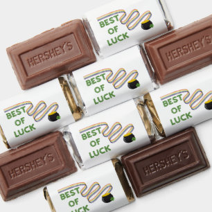 Best of Luck Greeting with Clovers and Rainbow Hershey's Miniatures