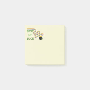 Best of Luck Greeting with Clovers and Rainbow Post-it Notes