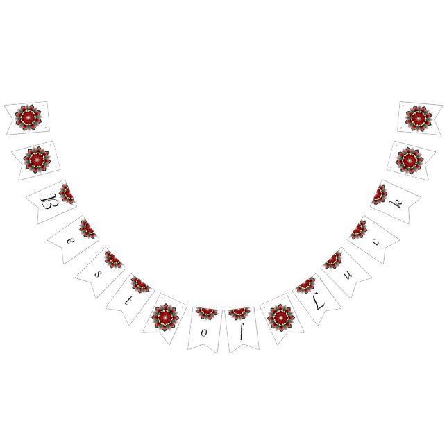 Best of Luck. Mandala in red Bunting Flags (All)