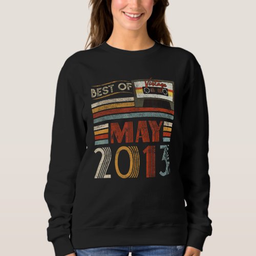 Best Of May 2013 Birthday  Vintage 9 Years Old Sweatshirt