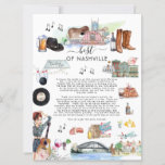Best of Nashville | Wedding Welcome Letter  Invitation<br><div class="desc">Set the tone for a fun wedding with a custom weekend itinerary card. This "roomy" card is a great way to give your guests additional information on the wedding. These welcome cards can list the festivities surrounding your wedding weekend, such as welcome cocktails, after-parties, and morning after brunches. If you’re...</div>