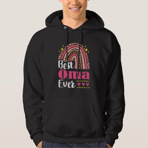 Best Oma Ever Rainbow Leopard Mothers Day Mom Gran Hoodie