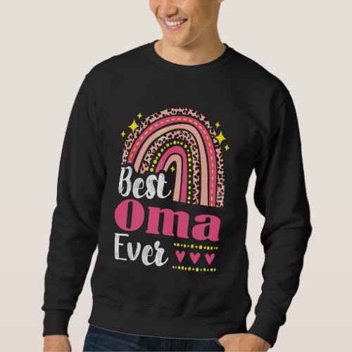 Best Oma Ever Rainbow Leopard Mothers Day Mom Gran Sweatshirt