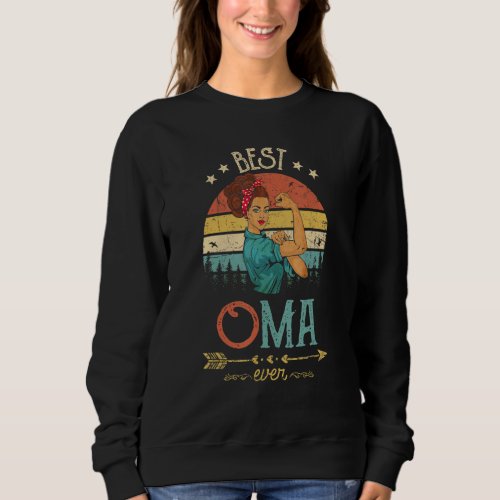 Best Oma Ever Women Rosie Vintage Retro Decor Gran Sweatshirt