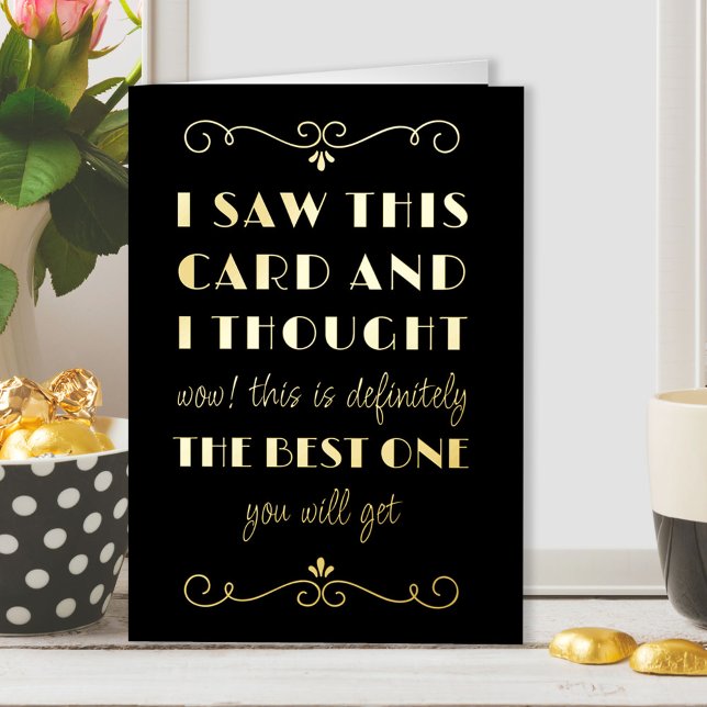 Best One Art Deco Typographic Birthday Gold Foil Greeting Card (Creator Uploaded)