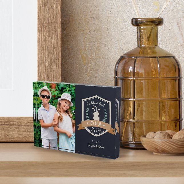 Best Opa By Par | Golf Grandpa Photo Block (Creator Uploaded)