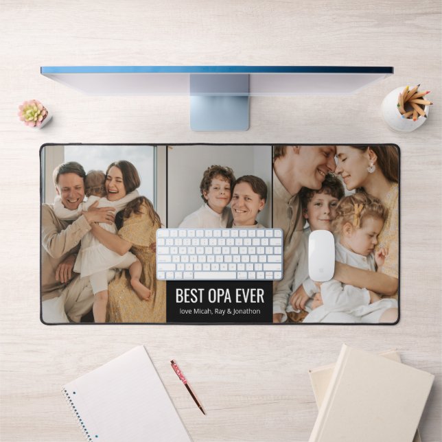 Best Opa Ever Custom Photo Desk Mat (Office 1)