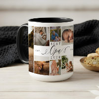 Best Opa Ever Elegant Script 8 Photo Collage