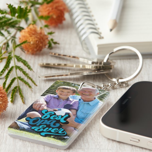 Best Opa Ever | Grandpa Photo Keychain (Front Right)